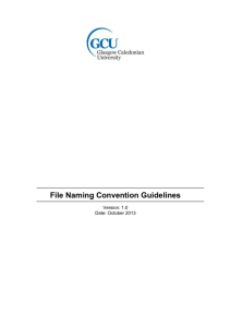 File Naming Guidelines - Glasgow Caledonian University