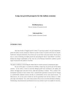 long run growth prospects for the indian economy