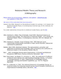 Relational Models Bibliography - Social Sciences Division