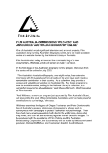 FILM AUSTRALIA COMMISSIONS `WILDNESS