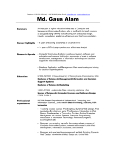 Resume - Mathematical, Computing, & Information Sciences