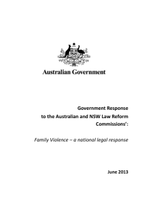 Australian Government Response to the Australian and NSW Law