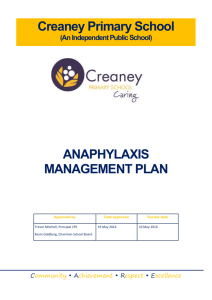 Anaphylaxis Management Plan