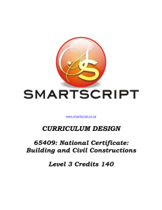 65409 Construction Curriculum design document - Skills