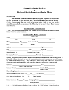 Consent for Dental Services at