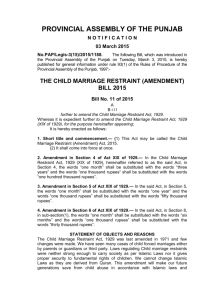 The Child Marriage Restraint (Amendment) Bill 2015