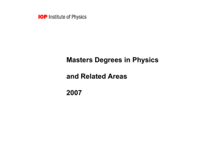Masters Booklet IoP 2004