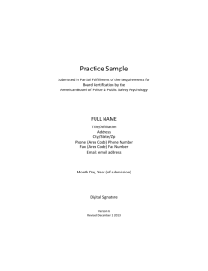 Practice Sample - American Board of Professional Psychology
