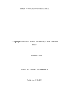 Adapting to Democratic Politics: The Military in Post