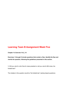 Learning Team B Assignment Week Five Chapter 14, Exercise 14