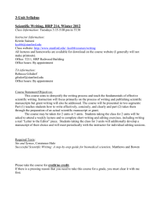 Course Proposal: Scientific Writing