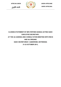 closing statement by mr. stephen sianga acting sadc