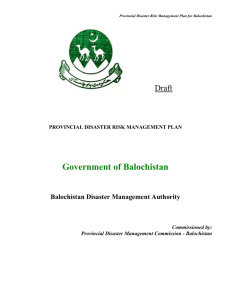 Provincial Disaster Risk Management Plan for Balochistan