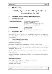 Wheat Modelling Sub-project - International Research Institute for