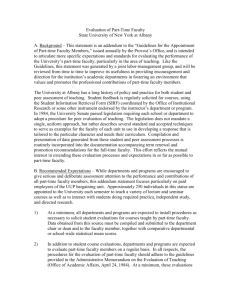 Addendum on Evaluation of Part-Time Faculty