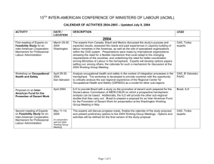 13th inter-american conference of ministers of labour