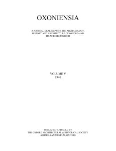 OXONiEA JOURNAL DEALING WITH THE ARCHAEOLOGY,