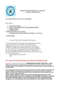 NORTH EASTERN GEOLOGICAL SOCIETY Newsletter