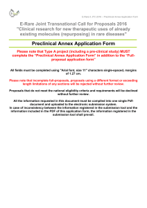 Preclinical Annex Application Form