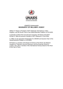 UNAIDS ambassador : biography of William H. Roedy