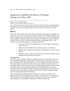 Speakers & Amplifiers for Houses of Worship - Connect