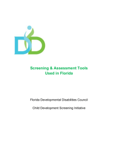 Screening & Assessment Tools used in Florida