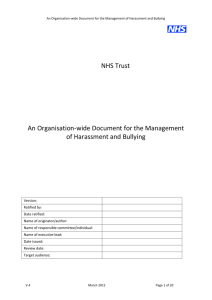 Document for the management of harassment and bullying