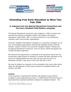 EDCM and SEC`s response - The Council for Disabled Children
