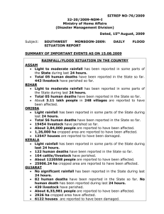 SITREP NO-76/2009 - National Disaster Management in India