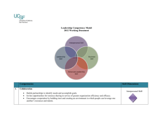Leadership Competency Model 2012 Working Document