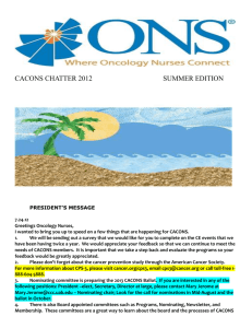 CACONS CHATTER 2012 SUMMER EDITION PRESIDENT`S