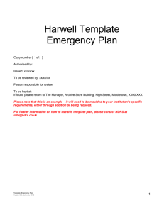X Museum Disaster Plan - Harwell Document Restoration Services