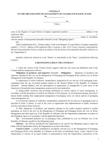 CONTRACT ON THE ORGANISATION OF MANAGEMENT OF