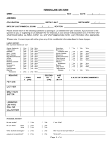 Personal History Form for Pembroke Pines Firefighters