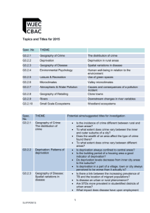 Topics and Titles for 2015 Spec .No THEME G3.2.1 Geography of