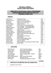 Minutes 22 May 2014 - Walsall Safeguarding Adults Board