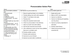 Pronunciation Action Plan