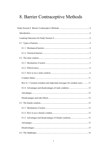 Study Session 8 Barrier Contraceptive Methods