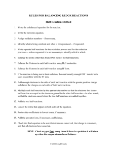 Rules for Balancing Redox Reactions