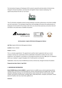 Job Description- Captive Wild Animal Management Advisor