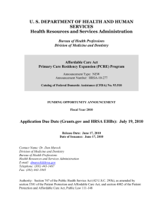 Grant Application: Primary Care Residency Expansion Program