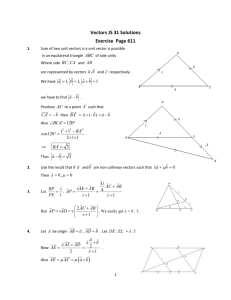 Vectors JS 31 Solutions Exercise Page 611 1. Sum of two unit