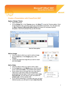 Create a Presentation with PowerPoint 2007