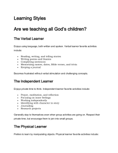 Learning Styles - thomsonfumc.org