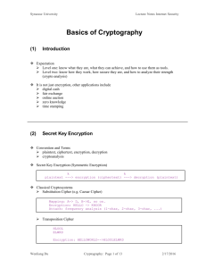 Basics of Cryptography