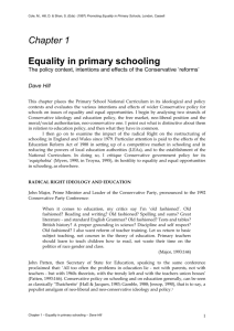 Equality in primary schooling - Institute for Education Policy Studies