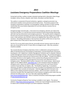 2015 Emergency Preparedness Meeting Notes