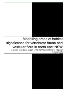 Modelling areas of habitat significance for vertebrate fauna and