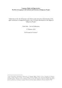 Language and the Inclusion or Exclusion of Indigenous Peoples