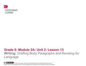 Grade 6 ELA Module 2A, Unit 2, Lesson 13